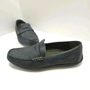 Johnnie O Mens Penny Loafers Size 8 M Drivers Blue Grey